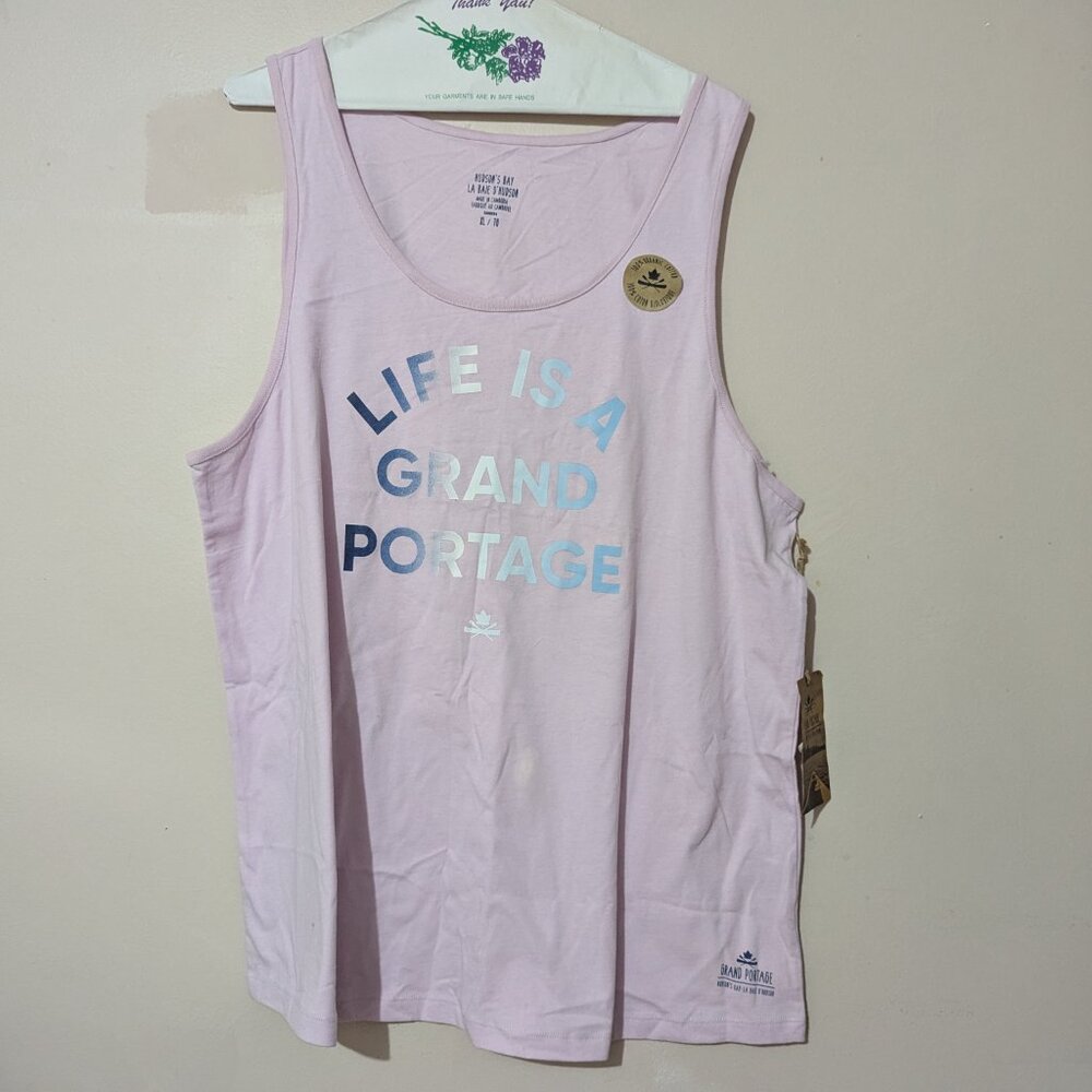 3 for $30 Hudson's Bay Life Is A Grand Portage Tank Top Size XL HBC Canada NEW